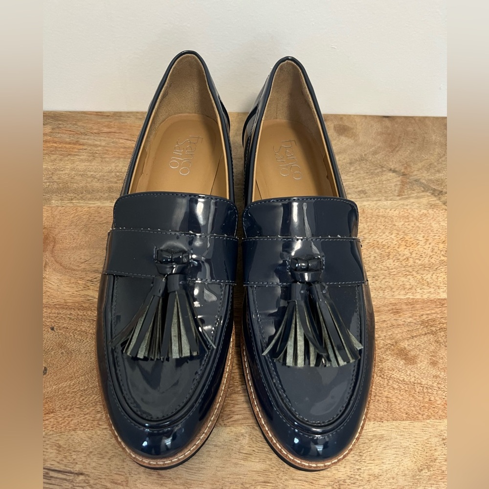 New Franco Sarto Carney Patent Tassel Lug Sole
Platform Loafers